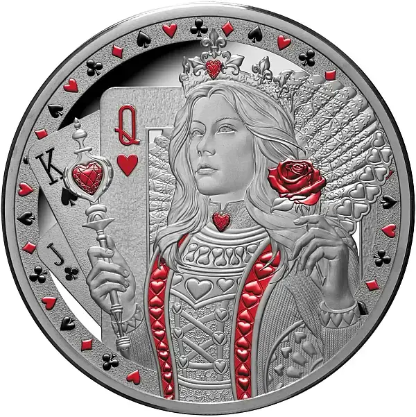 Niue Herzdame Silbermünze Rückseite