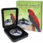 Mobile Preview: Cook Island Crimson Rosella "World Of Parrots - 3D" Serie 5$ Silber farbig 2014 PP
