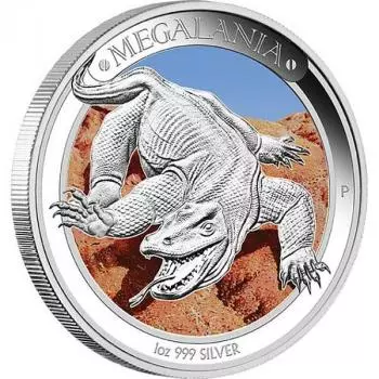 Australien Megafauna – Megalania 2014 1oz Silber PP Münze