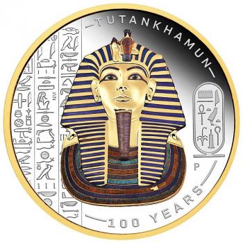 Tuvalu Tutankhamun Discovery 100 Year Anniversary 2 oz 2022 Silver PP Gilded Silber