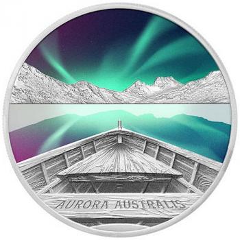 Preview: Tuvalu Aurora Australis 1 oz Silver 2022 PP coloured (1) Silber farbig