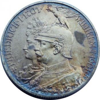 Preview: BRD - 2 Mark - Preußen 1901 - 200 Jahrfeier - schöne Patina - vorzüglich (184)