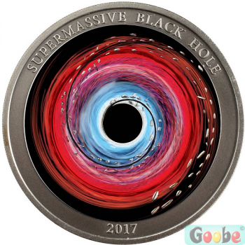 Niue Island 2 $ Dollar Supermassive Black Hole - Schwarzes Loch 1 oz Silber 2017