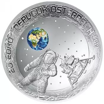 Österreich - 20 Euro - Silbermünze PP "50 Jahre Mondlandung" 2019
