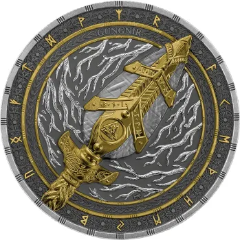Germania Mint Artefacts Gungnir 2 oz Silver (3) BU UHR