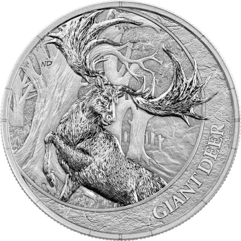 Liberia Megafauna (2) Giant Deer Riesenhirsch 1 oz Silver 2026 BU