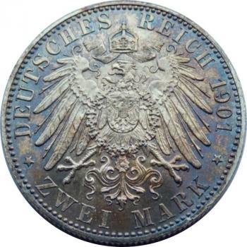 Preview: BRD - 2 Mark - Preußen 1901 - 200 Jahrfeier - schöne Patina - vorzüglich (184)