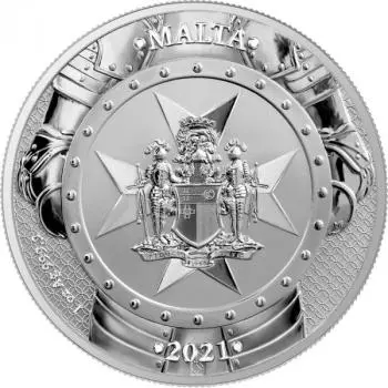 Malta & Germania Mint "The Knights of the Past" 2021 1oz Silver Bu Silber