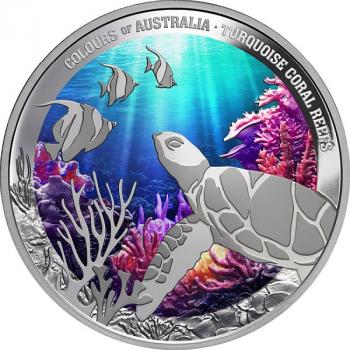 Preview: Niue Turquoise Coral Reefs 1 oz Silver 2025 PP