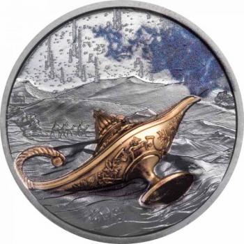 Preview: Palau 5 Dollars Magical Lamp – 1001 Nights Wunderlampe 1 Oz Silber PP