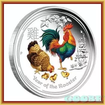 Australien - Lunar II - The Year of the Rooster - 1 Oz Silber 2017