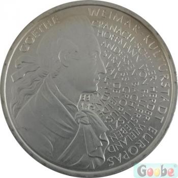 Preview: Deutschland - BRD - 10 DM - Goethe - F - 1999 Stempelglanz