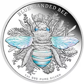 Niue - Native Bees - Blue-Banded Bee 1 oz Silver 2025 Silber PP