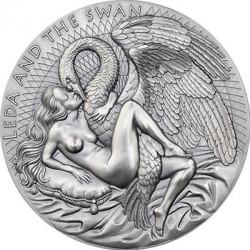 Preview: Cameroon Leda and the Swan 2 oz Silver 2023 Antique Finish