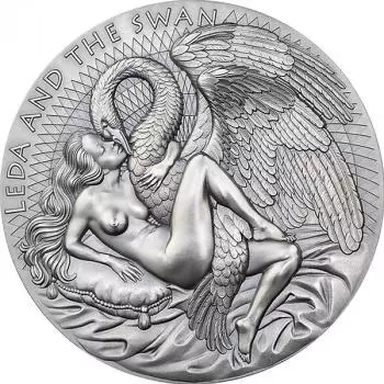 Cameroon Leda and the Swan 2 oz Silver 2023 Antique Finish