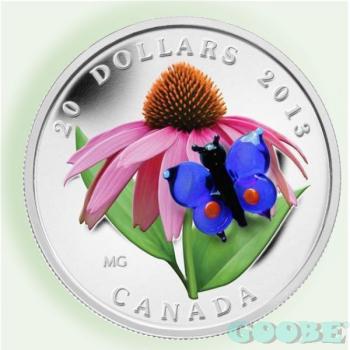 Preview: Kanada 20 Dollar Purple Coneflower with Venetian Glass Butterfly 2013