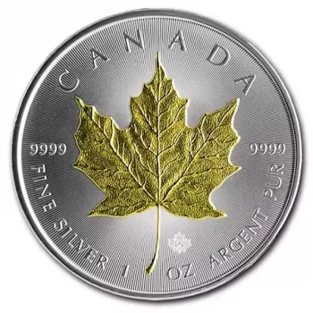 Kanada "Maple Leaf" 5 Dollar 2014 teilvergoldet