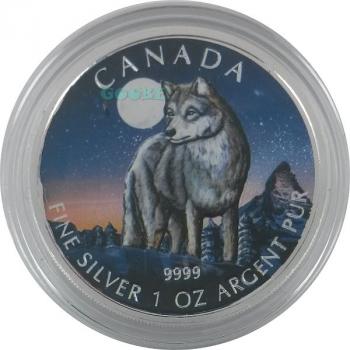 Preview: Kanada 5 Dollar "Wildlife Serie" 2011 Wolf in Farbe