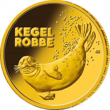 Preview: BRD Serie - Rückkehr der Wildtiere "Kegelrobbe" (1) Pb"D" Goldmünze 2022