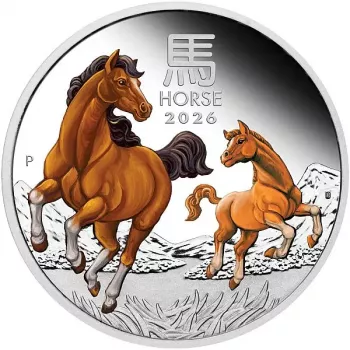 Australien Lunar III Horse Pferd 1 oz Silver 2026 PP coloured