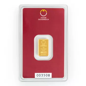 Münze Österreich 2g Barren Gold in Blister