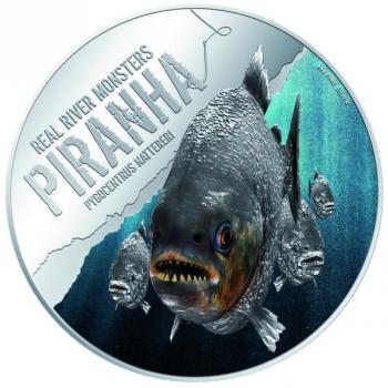 Preview: Niue Island "Piranha" Real River Monsters 1 Oz Silver 2013 Silber PP