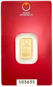 Münze Österreich 2g Barren Gold in Blister