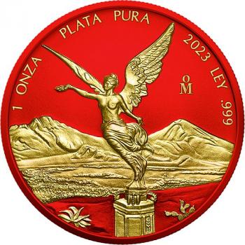 Preview: Mexico Libertad - Space Red Metals 1 oz Silver 2023