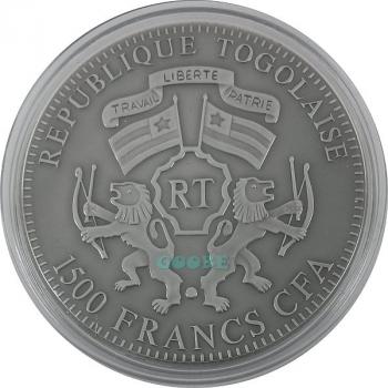 Preview: Republique Togolaise / Togo 1500 Francs Bison/Wisent 2012 2 Oz