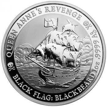 Preview: Tuvalu - Serie Black Flag (1) Queen Annes Revenge 1 Oz Silber 2019 inkl. Kapsel