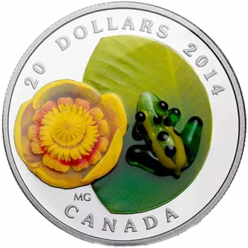 Kanada Wasserlilie & Leopardenfrosch 1oz Silber 2014