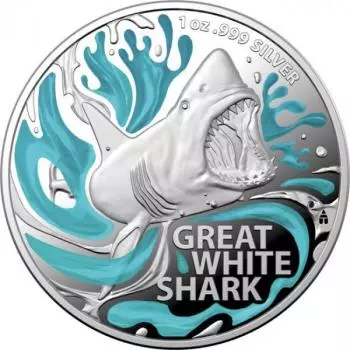 Australien Weißer Hai 1 oz Silber 2022 PP Silver