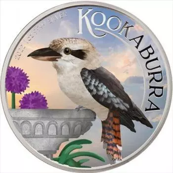 Australien Kookaburra farbig 1 oz Silber 2022 Silver coloured