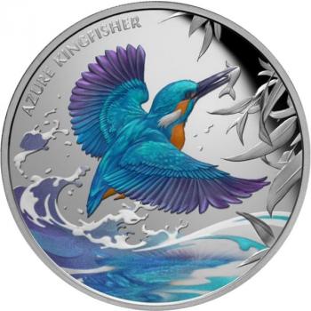 Preview: Niue Island Azure Kingfisher 1 oz Silver Proof Silber