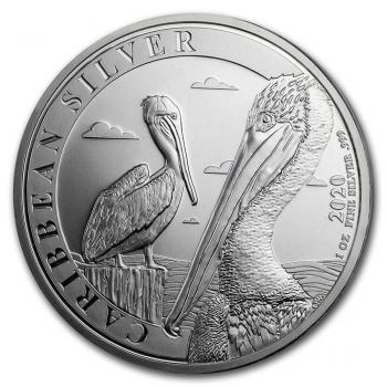 Barbados 1 $ Dollar Karibischer Pelikan 1 Oz Silber  2020