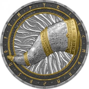 Preview: Germania Mint Artefacts Gjallarhorn 2 oz Silver 2024 BU UHR