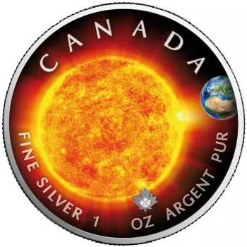Canada Maple Leaf (1) Sonne 1 oz Silber 2022 our solar System (1) Sun Silver