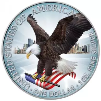 USA American Eagle Silver 1 Oz Typ II in Farbe/color 2021