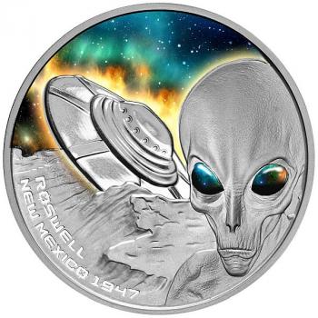 Preview: Niue - 75 Jahre Roswell - Zwischenfall 1 oz Silber 2022 PP Silver