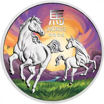 Melbourne ANDA Special - Year of the Horse - 1 oz Silver 2026 - Coloured Coin in Card
