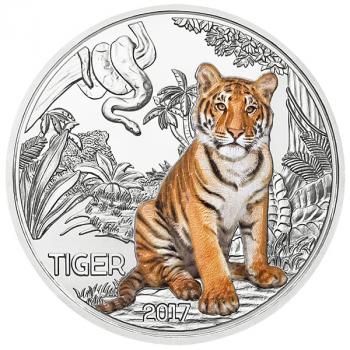 Preview: "Tiger" 3 Euro Tier Taler Münze 2017 Österreich top rare
