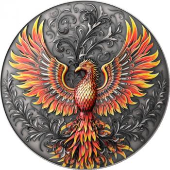 Preview: Niue Phoenix 1 oz Silber 2023 Silver Antique Finish