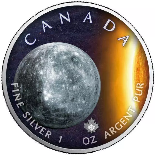 Canada Maple Leaf (2) Merkur 1 oz Silber 2022 our solar System (2) Mercury Silver