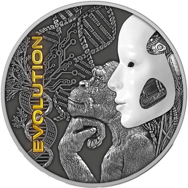 Niue - Evolution 2 oz Silver 2022 Antik Finish Silber